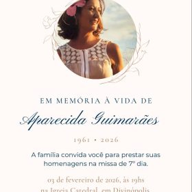 Missa de 7º dia em memória de Aparecida Guimarães será realizada nesta terça-feira, em Divinópolis