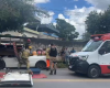 Vídeo: Acidente entre carro e caminhão deixa três feridos no Manoel Valinhas, em Divinópolis