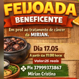 Feijoada Solidária em Apoio à Mirian Cristina, Presidente da Associação Laços e Abraços
