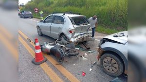 Motociclista fica ferido ap&oacute;s sequ&ecirc;ncia de batidas na MG-050, em Ita&uacute;na