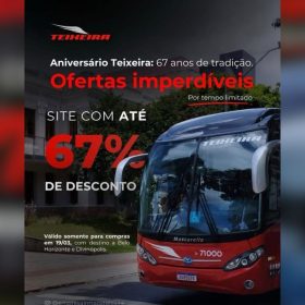 Irmãos Teixeira oferece até 67% de desconto em passagens nesta quinta (19)