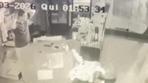 Formiga: Viatura da PM passa próximo de lanchonete e flagra furto; veja vídeo