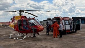 Paciente em estado grave é transferido de helicóptero de Campo Belo para Divinópolis