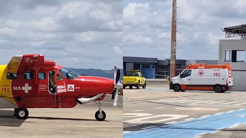 Paciente que estava internado em Divinópolis é transferido em avião dos Bombeiros