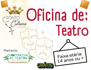 Projeto cultural oferece oficina de teatro gratuita para jovens e adultos