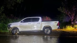 Motorista fica ferido após caminhonete aquaplanar na BR-354, entre Bambuí e Iguatama