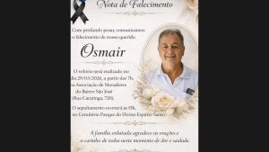 Obitu&aacute;rio: Morre em Divin&oacute;polis Osmair; confira sobre vel&oacute;rio e sepultamento