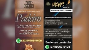 Pane di Caetani abre vagas de emprego com sal&aacute;rios de at&eacute; R$ 3,3 mil