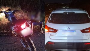 Acidente na MG-050 em Ita&uacute;na deixa motociclista com fratura e passageira ferida