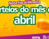Nota Fiscal Mineira vai distribuir R$ 616 mil em prêmios no mês de abril