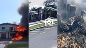 V&iacute;deo: Queda de avi&atilde;o deixa mortos no litoral do RS