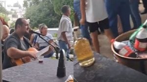 Vel&oacute;rio de ex-prefeito de Cl&aacute;udio viraliza com banda, bebida e foguete; V&Iacute;DEO