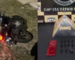 Homem cai da moto em perseguição e é preso com drogas em Divinópolis; veículo era furtado