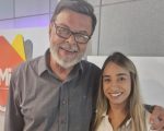 Ganhadora da pergunta premiada, Cinthia do São José retirou o seu prêmio no programa Jorge Neto