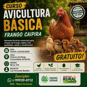 Sindicato Rural e Sistema FAEMG Senar realizam o curso de cria&ccedil;&atilde;o de galinha caipira