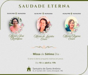 Divinópolis: irmãs morrem no mesmo dia e são veladas juntas com cunhada