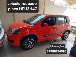 Fiat Uno Sporting vermelho &eacute; roubado em Divin&oacute;polis