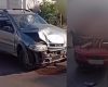 Carro capota após batida em cruzamento de Itaúna