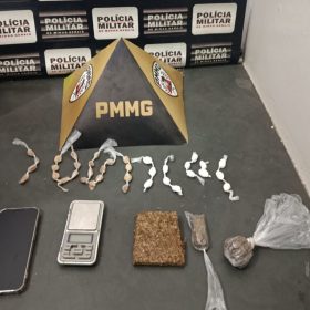Suspeito é preso com crack, cocaína e maconha em Bom Despacho