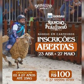 DivinaExpo abre inscri&ccedil;&otilde;es para montaria em carneiros no Rancho do Pe&atilde;ozinho