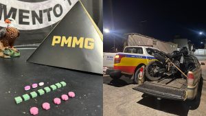 PM prende suspeito por tr&aacute;fico e recupera moto furtada em Ita&uacute;na