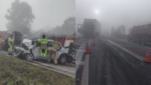 Grave acidente deixa trânsito lento na MG-050, em Formiga
