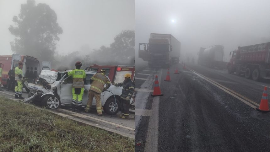 Grave acidente deixa trânsito lento na MG-050, em Formiga