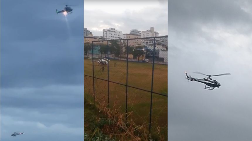 Helicópteros da PM e PC sobrevoam Divinópolis nesta quinta (14)