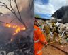 Incêndio de grandes proporções destrói usina de reciclagem em Oliveira