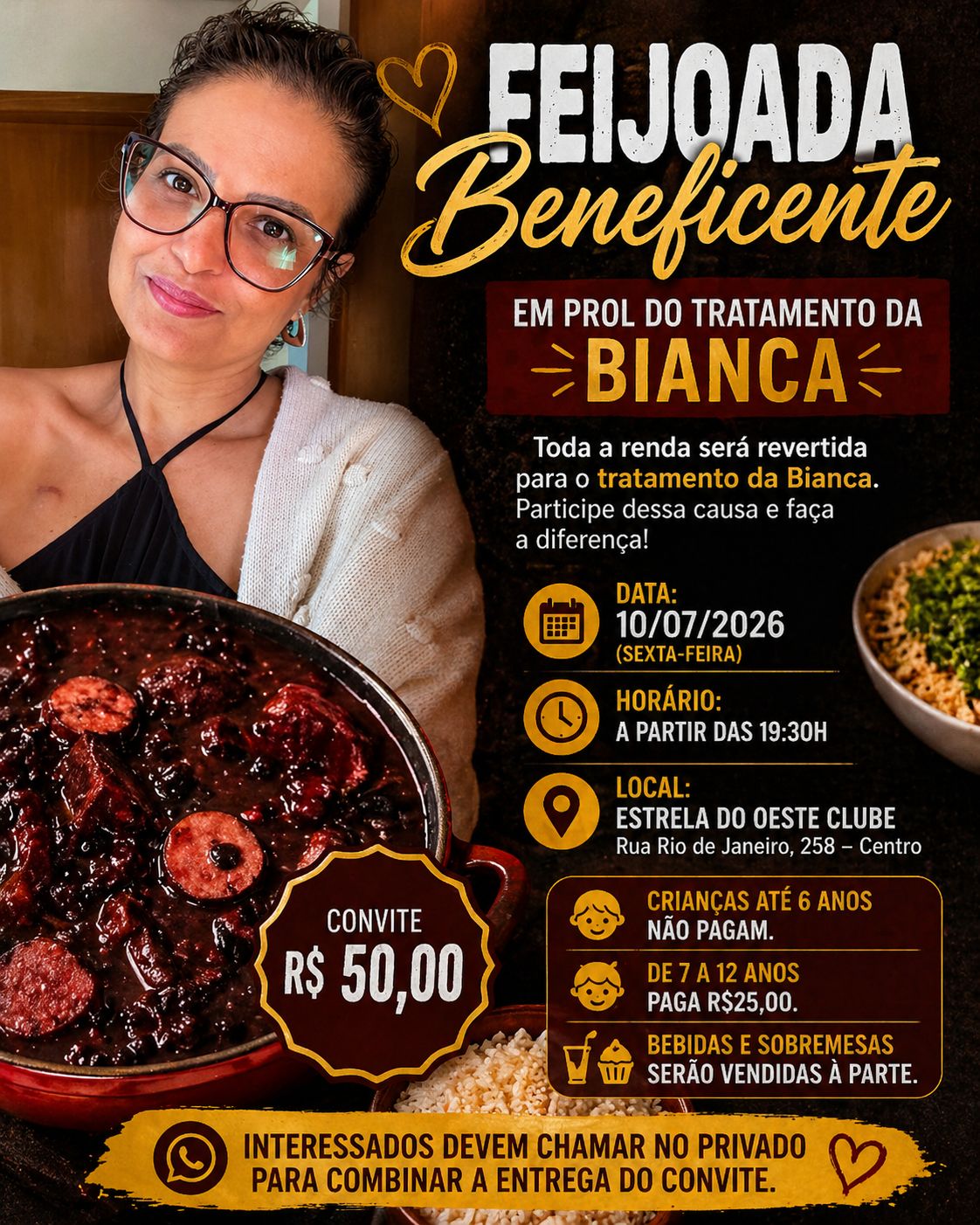 Feijoada Beneficente em prol do tratamento da Bianca