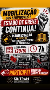 Servidores mantêm mobilização e convocam manifestação em frente à Prefeitura de Divinópolis