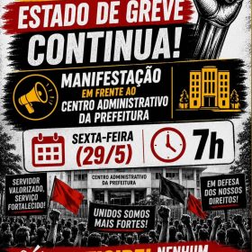 Servidores mantêm mobilização e convocam manifestação em frente à Prefeitura de Divinópolis