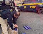 PRF apreende 35 kg de maconha em veículo com casal e criança de 3 anos na BR-262, próximo a Nova Serrana