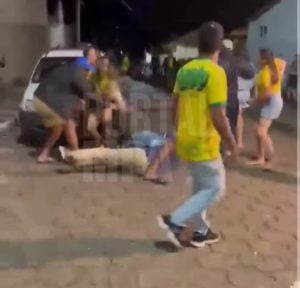 Briga generalizada é registrada após jogo do Brasil em Santo Antônio do Amparo