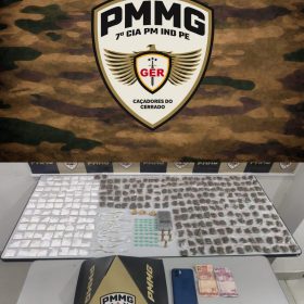 PM apreende drogas, munições e prende dois suspeitos em Nova Serrana