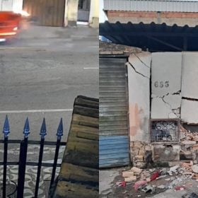 Carro bate em muro no bairro Catalão, em Divinópolis