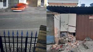 Carro bate em muro no bairro Catalão, em Divinópolis