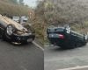 Carro capota na MG-050, no trevo do Icaraí, em Divinópolis