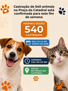 Ação de Castração Gratuita na Catedral de Divinópolis está mantida