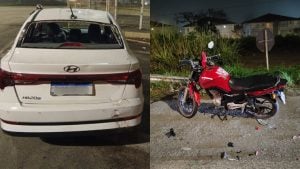 Motociclista fica ferido após acidente com carro em Divinópolis