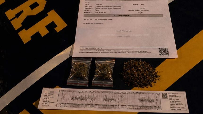 Motorista de carreta &eacute; flagrado com maconha na BR-262 e diz 'sou usu&aacute;rio h&aacute; 40 anos'