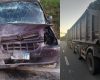 Motorista fica ferido após acidente entre carro e carreta na MG-050, em Pedra do Indaiá