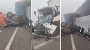 Engavetamento com ao menos 15 veículos deixa um morto e sete feridos na BR-262, em Betim