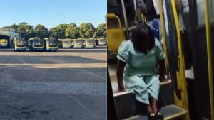 Transoeste emite nota ap&oacute;s cadeirante se arrastar de &ocirc;nibus com defeito em Divin&oacute;polis