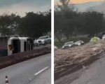 VÍDEO: acidente entre duas carretas e carro deixa um morto na Fernão Dias, na Grande BH