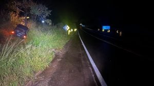 Motorista perde controle em curva na MG-050 e carro bate contra árvore em Itaúna
