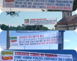 Faixas cobram posicionamento de vereadores sobre reforma do Diviprev
