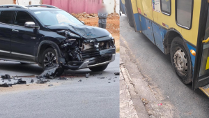 Colis&atilde;o entre caminhonete e &ocirc;nibus &eacute; registrada no Afonso Pena, em Divin&oacute;polis