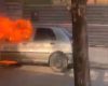 Veja vídeo: Carro é destruído pelo fogo no bairro Jardinópolis