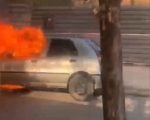 Veja v&iacute;deo: Carro &eacute; destru&iacute;do pelo fogo no bairro Jardin&oacute;polis